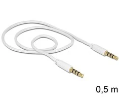 DeLOCK 83439 kabelio lizdo kištukas 3,5 mm lizdo kištukas iki 3,5 mm lizdo kištukas 0,5 m baltas