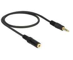 Delock Kabelis Extension Cable Minijack M/F 3Pin 0,5m juoda
