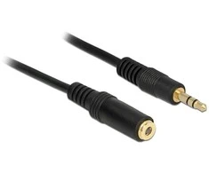 Delock Kabelis Extension Cable Minijack M/F 3Pin 0,5m juoda