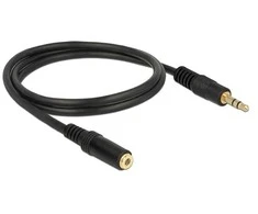 Delock Kabelis Extension Cable Minijack M/F 3Pin 1m juoda