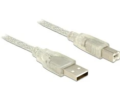 DELOCK kabelis USB 2.0 A jungtis > USB 2.0 B jungtis skaidri 3m