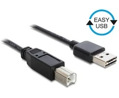 DeLOCK 83360 kabelis EASY USB A į USB B USB 2.0 tipo A kištukas į USB 2.0 tipo B kištukas 3 m juodas