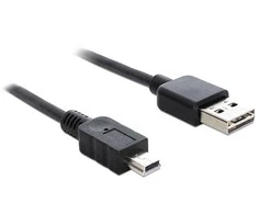 „Delock Cable“ EASY-USB 2.0 tipo A kištukas > USB 2.0 tipo Mini-B kištukas, 3 m juodas