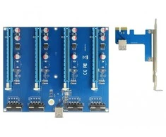 Delock Riser PCI-E x1 > 4 x PCIE x16 su USB kabeliu 60 cm (41427)