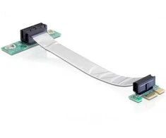 Delock stovo kortelė PCI Express x1 su lanksčiu kabeliu, nukreiptu į kairę