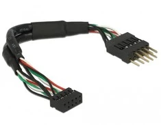 Delock USB 9 pin - USB 9 pin, 0,12m, Juoda (41977)