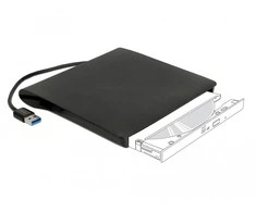 Delock korpusas skirtas 5,25 itin ploniems SATA diskams 9,5 mm iki A tipo USB kištuko