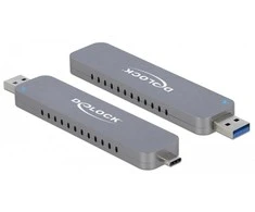 DELOCK išorinis M.2 NVME PCIe SSD korpusas su C tipo ir A tipo USB kištuku