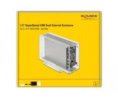 „Delock Bay“ 2 x 3,5 colio SATA HDD – C tipo USB (42624)
