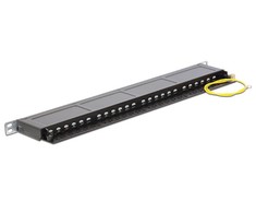 Delock 43316 - RJ-45 - LSA - Juodas - Metal - Rack mounting - 0.5U - 482.6 mm