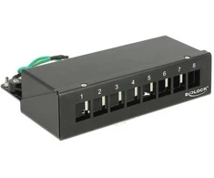 Delock Keystone Desktop Patchpanel 8 port metalinis juodas