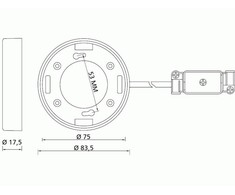 Lubinis šviestuvas „Delock Lighting GX53“ apvalus lempos lizdas, F tipo, baltas