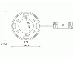 Lubinis šviestuvas „Delock Lighting GX53“ apvalus lempos lizdas, F tipo, baltas