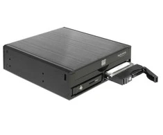 Delock 5,25 colio skyrius, skirtas 1 x 5,25 colio plonam diskui + 2 x 2,5 colio SATA HDD / SSD (47230)