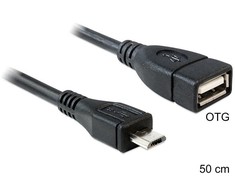 Delock Atrakinimo kabelis USB micro-B kištukas > USB 2.0-A moteriškas OTG 50 cm