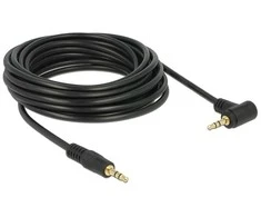 Delock Audiokabel Klinke 3,5mm Stecker > 3,5mm Stecker (juodas, 5 Meter abgewinkelt)
