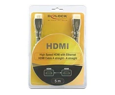 Delock kabelis HDMI A kištukas > HDMI A kištukas tiesus / tiesus 5 m Premium