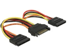 Delock SATA 15 kontaktų – SATA 15 kontaktų x2, 0,15 m, daugiaspalvis (60143)