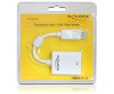 Delock Adapteris Displayport 1.2 vyriškas > VGA moteriškas baltas