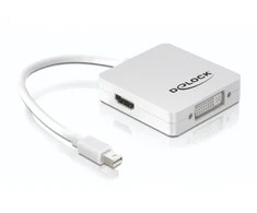 DELOCK Adapteris mini Displayport 1.1 kištukas > Displayport / HDMI / DVI lizdas pasyvus baltas