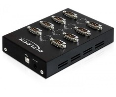 USB adapteris Delock USB - RS- 232 x8 Juodas (61860)