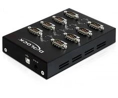 USB adapteris Delock USB - RS- 232 x8 Juodas (61860)