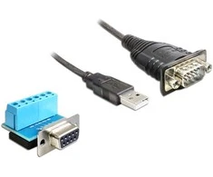 DeLOCK 62406 Adapteris USB 2.0 iki 1 x serijinis RS-422/485 USB 2.0 iki 9 kontaktų RS-422/485 kištukas 0,82 m juodas