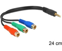DELOCK Adapterio kabelio lizdo kištukas 4 kontaktas > 3 x Cinch lizdas 24cm
