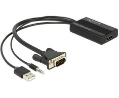 DELOCK VGA į HDMI adapterį su garsu
