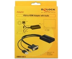 DELOCK VGA į HDMI adapterį su garsu