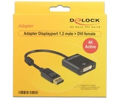 DELOCK Adaptorcable DisplayPort 1.2 kištukas > DVI 24+5 lizdas juodas 4K Active