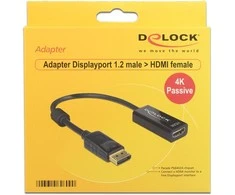 Delock Displayport 1.2 (M) -> HDMI (F) 4K pasyvus juodas adapteris