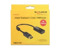 Delock Displayport 1.2 (M) -> HDMI (F) 4K pasyvus juodas adapteris