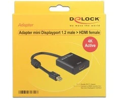 DELOCK Adaptorcable mini DisplayPort 1.2 kištukas > HDMI lizdas juodas 4K Active