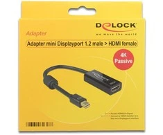 DELOCK Adaptorcable mini DisplayPort 1.2 kištukas > HDMI lizdas juodas 4K Passive