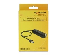 Delock HUB USB 3.0 3 išoriniai prievadai + 1 x Gigabit LAN prievadas