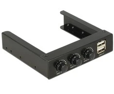 DELOCK 3,5 sp. (8,89 cm) Priekinis skydelis > 2 x USB 2.0 ir ventiliatoriaus valdymas