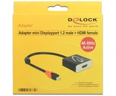 DELOCK Adapteris mini Displayport 1.2 male > HDMI moteriškas 4K 60 Hz aktyvus