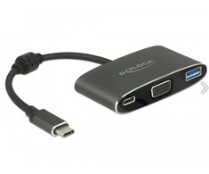 „Delock“ C tipo USB adapteris > VGA lizdas + A tipo USB + C tipo USB PD