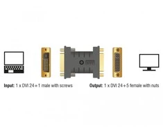 ADAPTER DVI-I(M)(24+1)->DVI-I(F)(24+5) EMULATOR EDID JUODA DELOCK