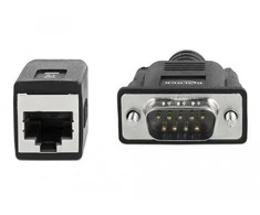 Delock serijinis RS-232/422/485 adapteris DB9 kištukas RJ45 moteriai