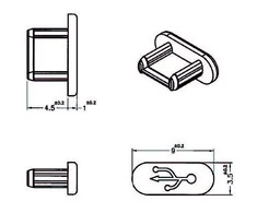 ZAŚLEPKA NA USB MICRO Juoda DUST COVER DELOCK (10-PACK)