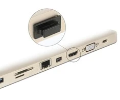 Juoda DELOCK HDMI DULKIŲ DANGTELIS (10 VNT.)