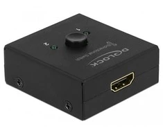 Delock HDMI 2 – 1 jungiklis dvikryptis 4K 60 Hz kompaktiškas