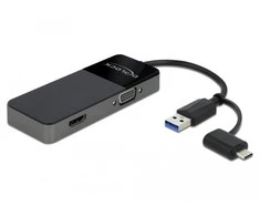 DELOCK adapteris iš USB 3.0 į 4K HDMI + VGA