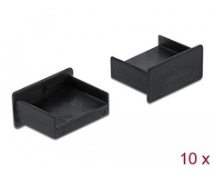 Delock apsauginis gaubtas nuo dulkių A tipo USB lizdui be rankenos 10 vienetų juodos spalvos