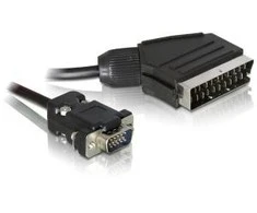 Delock Cable Video Scart kištukas (išvestis) > VGA kištukas (įvestis) 2 m