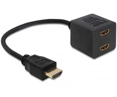 DELOCK didelės spartos HDMI adapteris su eternetu 1x kištukas > 2x patelė