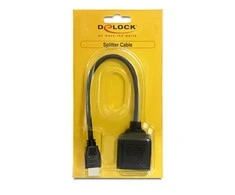 DELOCK didelės spartos HDMI adapteris su eternetu 1x kištukas > 2x patelė