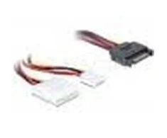 Delock SATA 15 kontaktų – Molex – 4 kontaktų diskelis, 0,3 m, daugiaspalvis (65227)